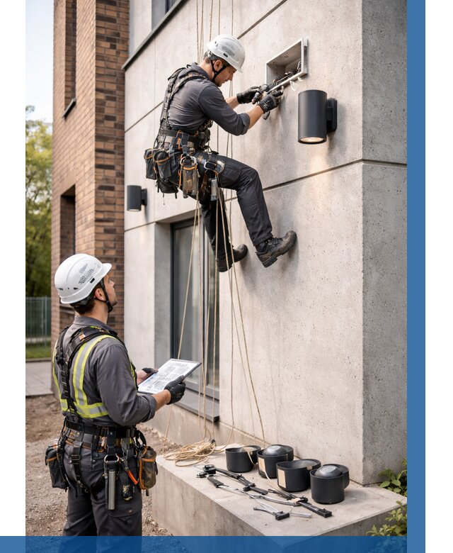 Монтаж фасадного освещения в Сарапуле от 2581 р. | ВЫСОТНИК-Срл