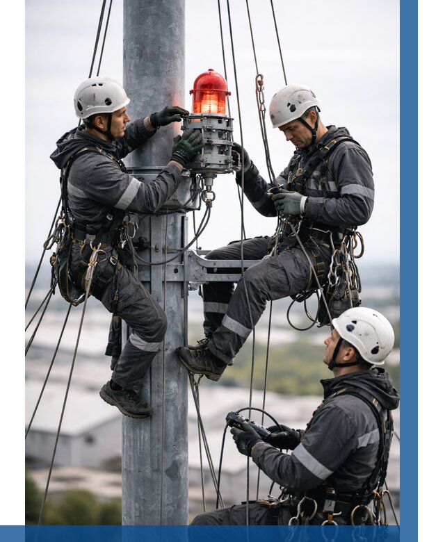 Монтаж заградительных огней в Сарапуле от 8775 р. | ВЫСОТНИК-Срл