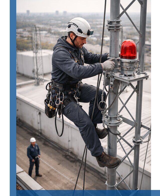 Монтаж заградительных огней и обслуживание объектов в Сарапуле