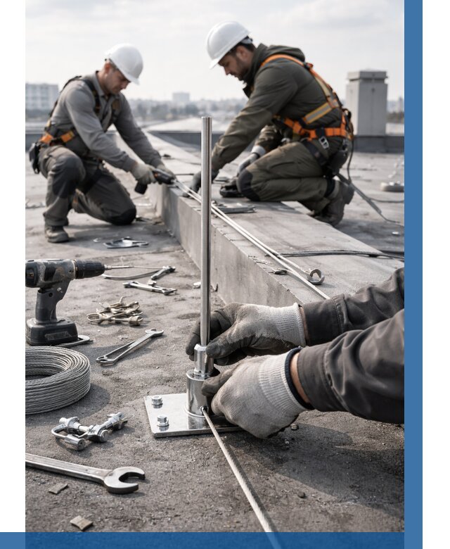 Монтаж молниезащиты на кровле в Сарапуле цена от 25810 р. | ВЫСОТНИК-Срл