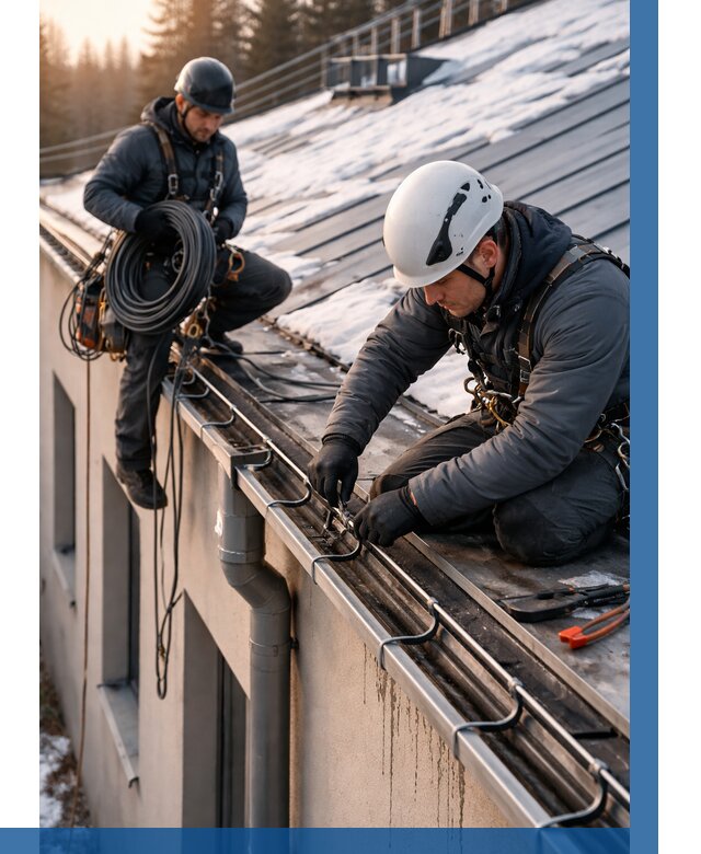 Монтаж греющего кабеля на кровле в Сарапуле от 465 р. | ВЫСОТНИК-Срл