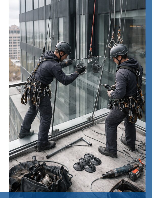 Монтаж стеклянных ограждений в Сарапуле от 2581 р. | ВЫСОТНИК-Срл