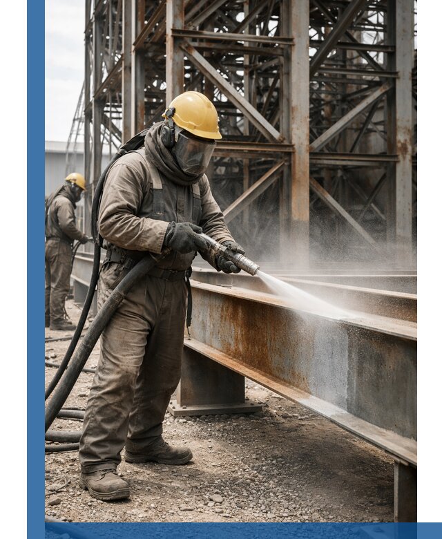 Пескоструйная очистка металлоконструкций в Сарапуле промышленная