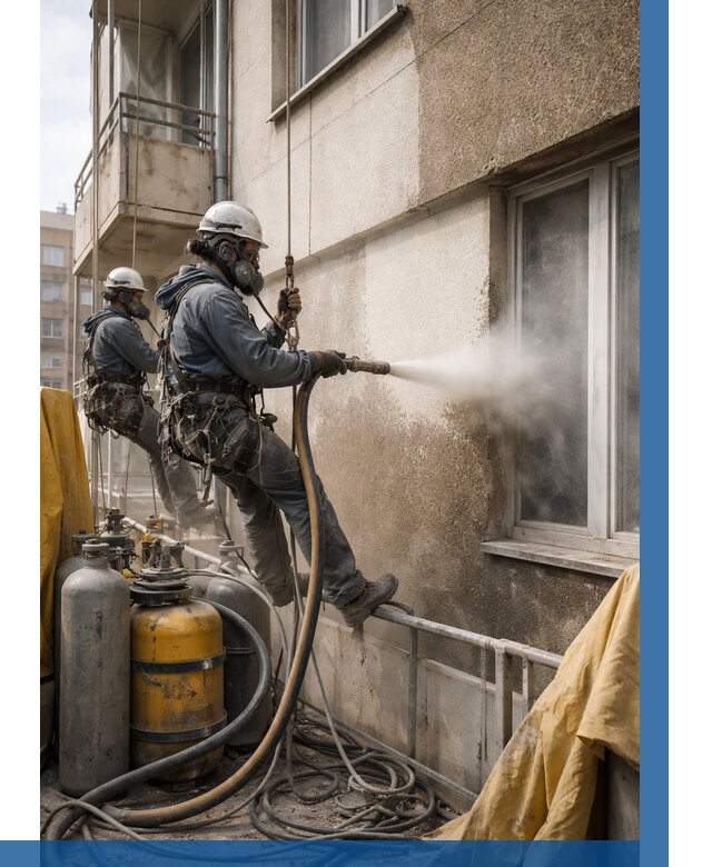 Пескоструйная очистка фасада в Сарапуле от 671 р. | ВЫСОТНИК-Срл