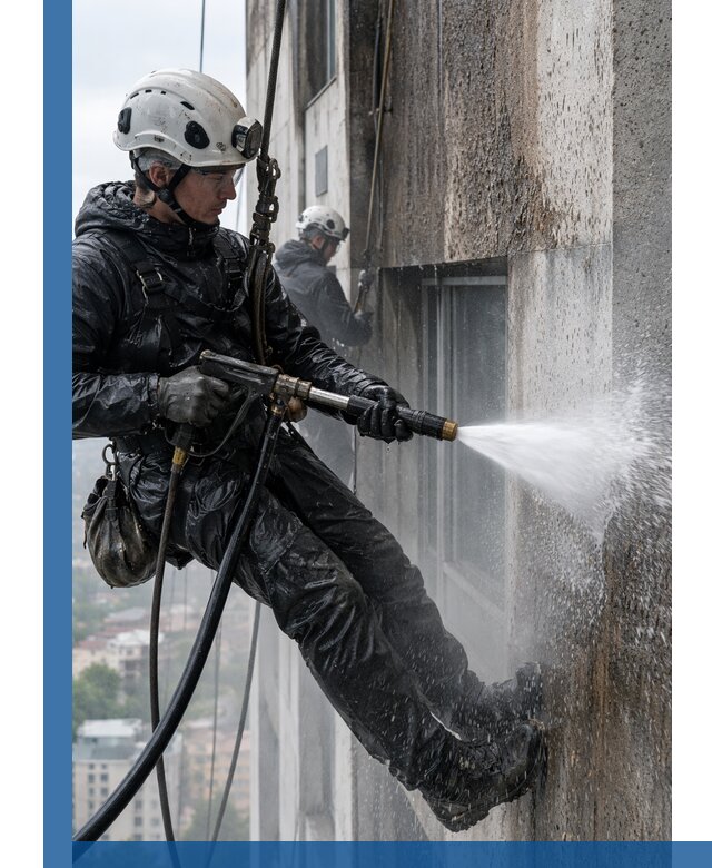 Гидроструйная очистка фасадов и конструкций в Сарапуле