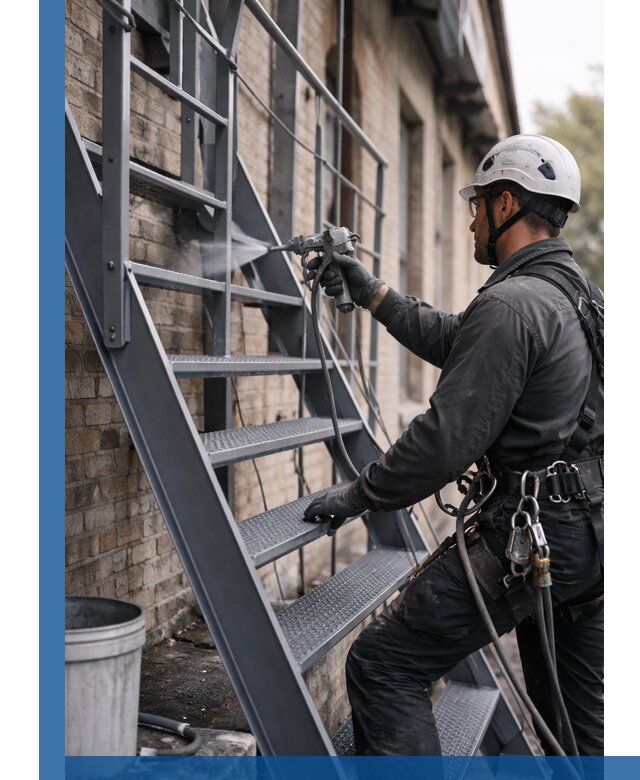 Покраска и антикоррозионная защита пожарных лестниц в Сарапуле