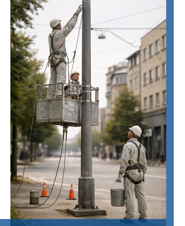 Покраска опор освещения в Сарапуле от 5162 р. | ВЫСОТНИК-Срл