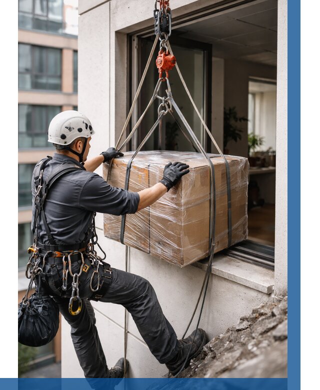 Подъем груза через окно в Сарапуле от 4646 р. | ВЫСОТНИК-Срл