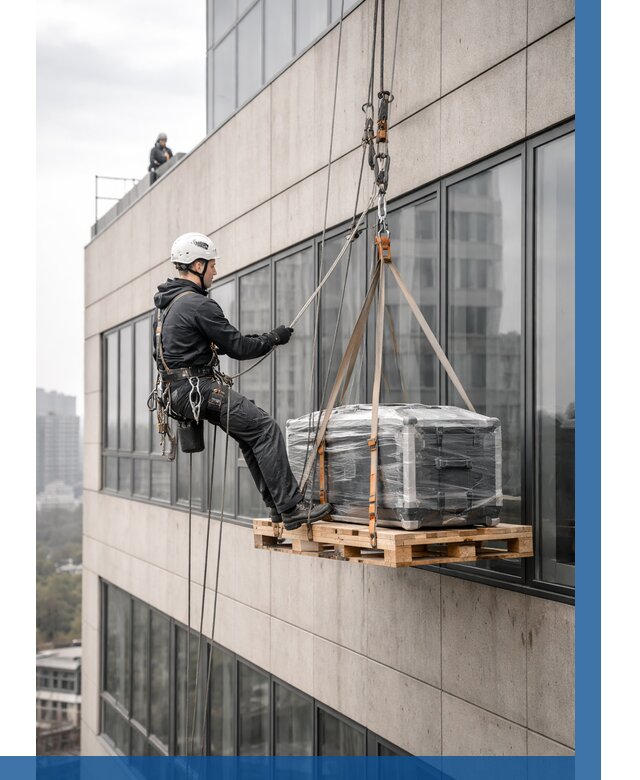 Спуск груза по фасаду в Сарапуле от 3613 р. | ВЫСОТНИК-Срл