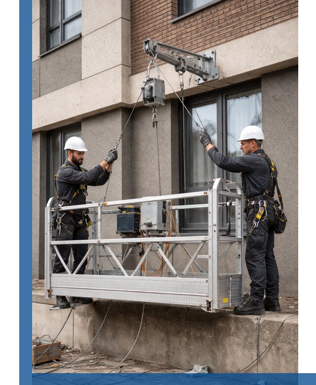 Монтаж и подъем фасадной люльки в Сарапуле с гарантией безопасности