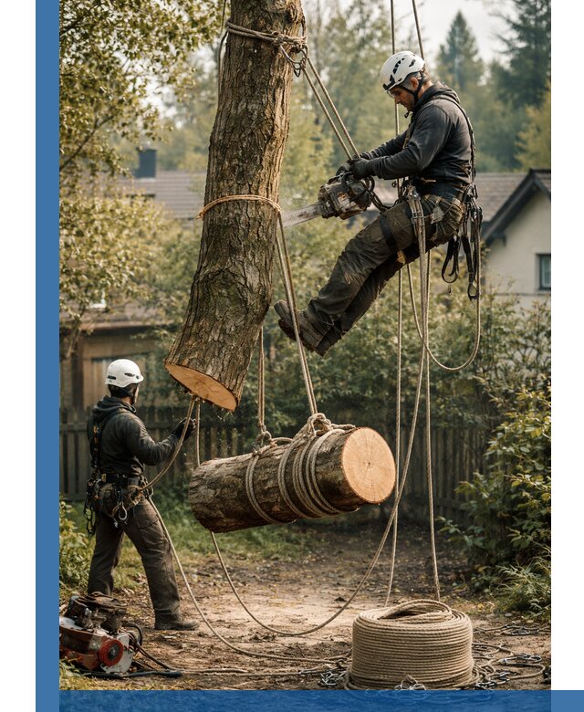 Валка деревьев частями в Сарапуле, безопасно и аккуратно