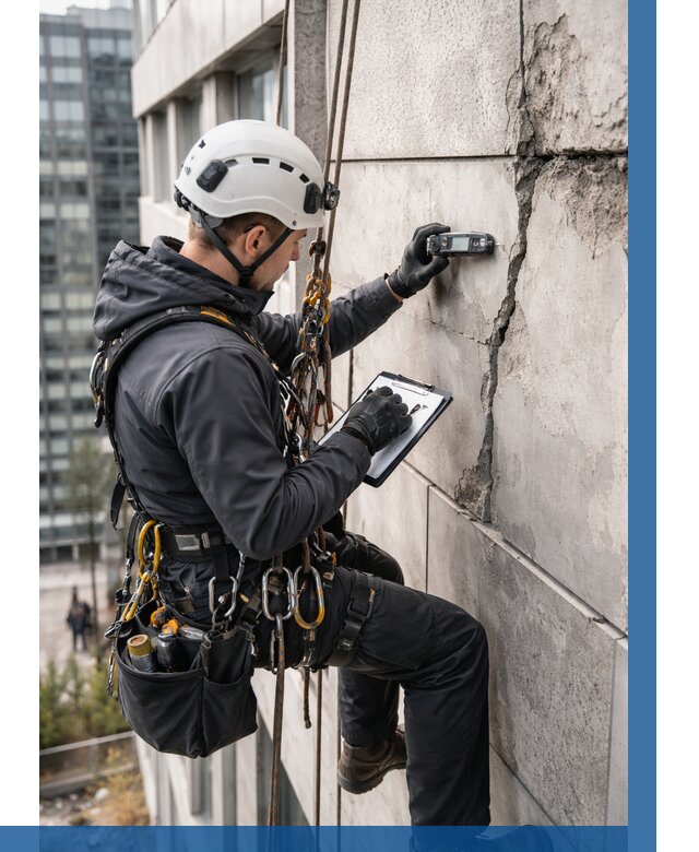 Обследование фасада альпинистами в Сарапуле от 124 р. | ВЫСОТНИК-Срл