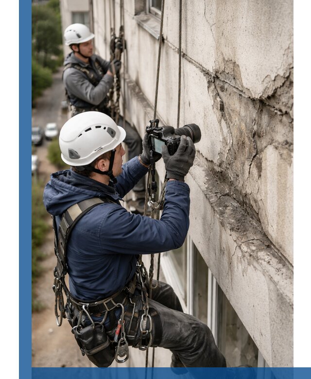 Фотофиксация дефектов фасада с высотной съемкой в Сарапуле