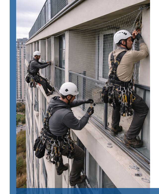 Профессиональный монтаж защитной сетки от птиц в Сарапуле