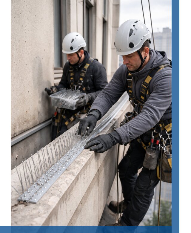 Установка шипов от птиц в Сарапуле от 878 р. | ВЫСОТНИК-Срл